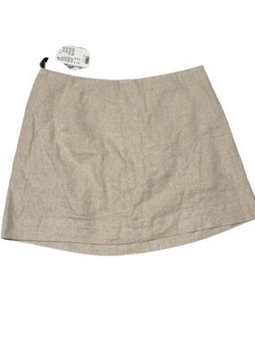 H&M DIVIDED NWT Women’s Linen-Blend Beige Mini Skirt (Size 6)